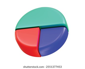 Charts and diagram icon illustration 3d