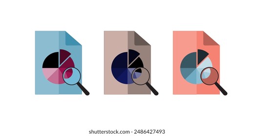 Charts and diagrams icon collection. Duotone color. Vector illustration. Containing graphic, infographic, graph, pie chart, graphs, bar chart, circular diagram, diagram, decrease, with three design