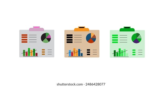 Charts and diagrams icon collection. Duotone color. Vector illustration. Containing graphic, infographic, graph, pie chart, graphs, bar chart, circular diagram, diagram, decrease, with three design
