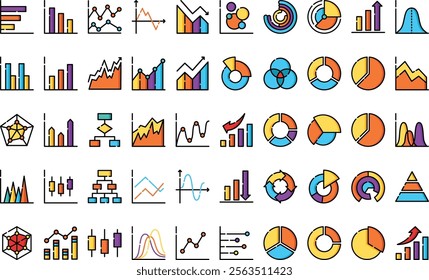 Charts diagrams icons High-Quality Vector Icons Collection with Editable Stroke. Ideal for Professional and Creative Projects.