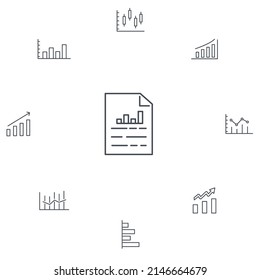 Charts and Diagrams icons set . Charts and Diagrams pack symbol vector elements for infographic web