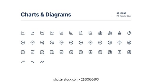 Charts and Diagrams UI Icons Pack Regular Style