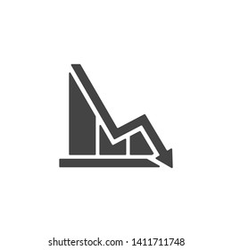 Charts Down Icon Vector Image and Illustration