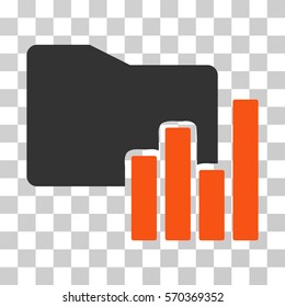 Charts Folder icon. Vector illustration style is flat iconic bicolor symbol, orange and gray colors, transparent background. Designed for web and software interfaces.