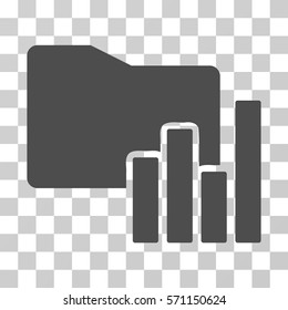 Charts Folder icon. Vector illustration style is flat iconic symbol, gray color, transparent background. Designed for web and software interfaces.