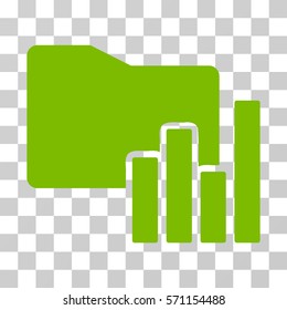 Charts Folder icon. Vector illustration style is flat iconic symbol, eco green color, transparent background. Designed for web and software interfaces.