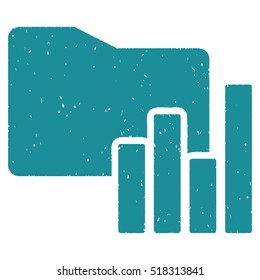 Charts Folder rubber seal stamp watermark. Icon vector symbol with grunge design and corrosion texture. Scratched soft blue ink emblem on a white background.