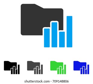 Charts Folder vector pictogram. Style is a flat graphic symbol in black, grey, blue, green color versions. Designed for web and mobile apps.