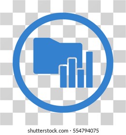 Charts Folder vector rounded icon. Image style is a flat icon symbol inside a circle, cobalt color, transparent background.