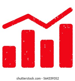 Charts grainy textured icon for overlay watermark stamps. Flat symbol with dust texture. Dotted vector red ink rubber seal stamp with grunge design on a white background.