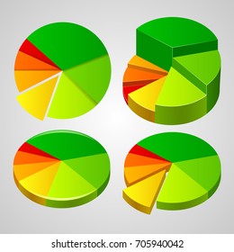 Charts and Graphs Collection, Business statistics. Vector illustration