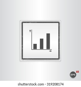 Charts and graphs icons. Flat design style. Made in vector illustration. Emblem or label with shadow.