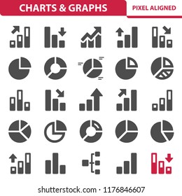 Charts & Graphs Icons. Professional, pixel perfect icons, EPS 10 format.