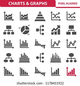 Charts & Graphs Icons. Professional, pixel perfect icons, EPS 10 format.