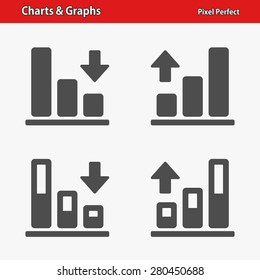Charts & Graphs Icons. Professional, pixel perfect icons optimized for both large and small resolutions. EPS 8 format.