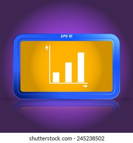 Charts and Graphs icons. Specular reflection. Made vector illustration