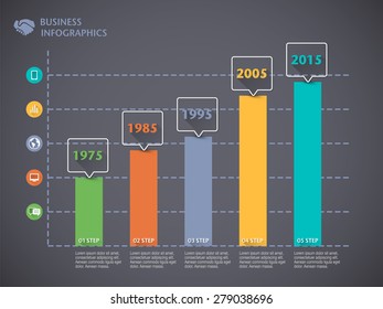 Charts and Graphs Info graphic with pointers and text