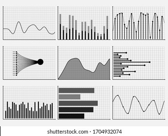 Charts and graphs infographic.Finance investment elements with business and market information. Growth concept. Modern vector illustration.