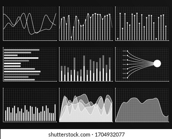 Charts and graphs infographic.Finance investment elements with business and market information. Growth concept. Modern vector illustration.