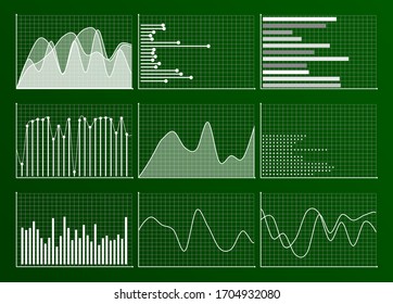 Charts and graphs infographic.Finance investment elements with business and market information. Growth concept. Modern vector illustration.