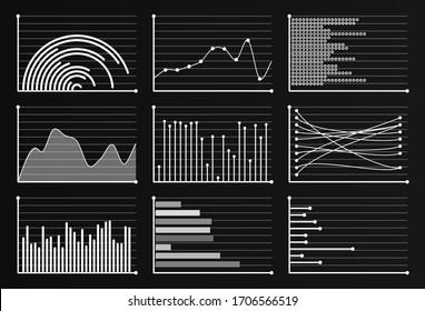 Charts and graphs infographic.Finance investment elements with business and market information. Growth concept. Modern vector illustration.