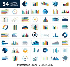 Diagramme, Grafiken.  Mega-Reihe von Infografik-Business-Elementen.