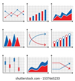 Charts and graphs on the White Blackground