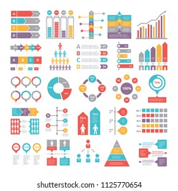 Charts, graphs and other different infographics elements for business, Colored chart and graph, vector infographic data, web diagram statistic illustration