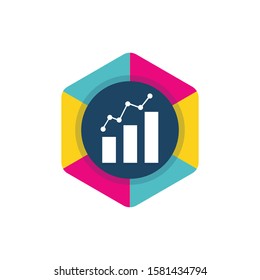 charts and graphs vector logo design. economic business chart sign symbol illustration
