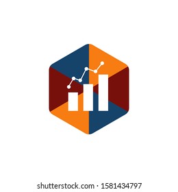 charts and graphs vector logo design. economic business chart sign symbol illustration