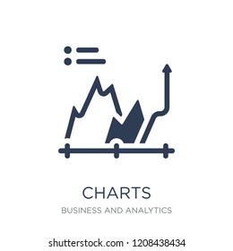 Charts icon. Trendy flat vector Charts icon on white background from Business and analytics collection, vector illustration can be use for web and mobile, eps10