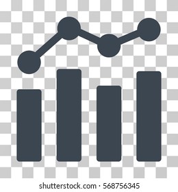 Charts icon. Vector illustration style is flat iconic symbol, smooth blue color, transparent background. Designed for web and software interfaces.