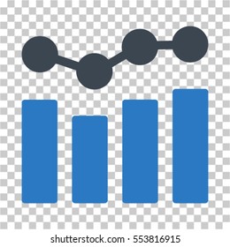Charts icon. Vector pictograph style is a flat symbol, color, chess transparent background. Designed for software and web interface toolbars and menus.