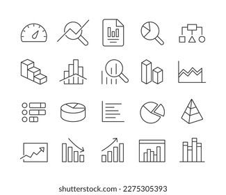 Charts Icons - Vector Line. Editable Stroke.