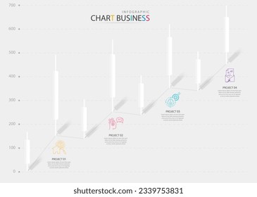 Charts infographic business paper cut.Statistic and modern graphical presentation data marketing,graph vector flat illustration.