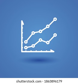 charts line icon, outline vector illustration.