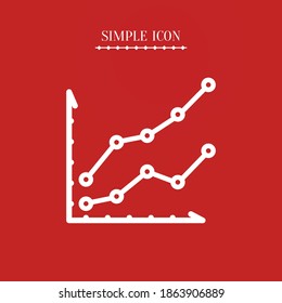 charts line icon, outline vector illustration.