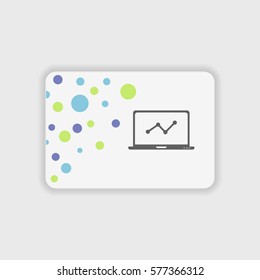 Charts on laptop screen  icon illustration isolated vector sign symbol