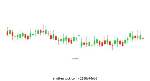 Charts pattern trading illustration with candles. Rise and fall graph. Vector EPS 10 svg