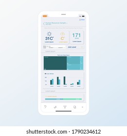 Charts Set. Data Visualization Mobile. White. Power Bi Dashboard. EPS10