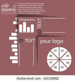 Charts and shadows and place for your text. interactive infographic