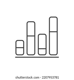Charts simple linear icon on a white background 19