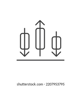 Charts simple linear icon on a white background 10