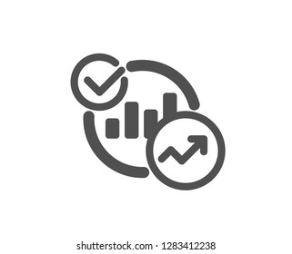 Charts, Statistics icon. Report graph or Sales growth sign. Analytics data symbol. Quality design element. Classic style icon. Vector