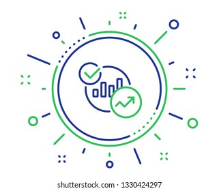 Charts, Statistics line icon. Report graph or Sales growth sign. Analytics data symbol. Quality design elements. Technology statistics button. Editable stroke. Vector