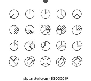 Charts UI Pixel Perfect Well-crafted Vector Thin Line Icons 48x48 Grid for Web Graphics and Apps. Simple Minimal Pictogram Part 1-4