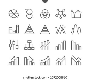 Charts UI Pixel Perfect Well-crafted Vector Thin Line Icons 48x48 Grid for Web Graphics and Apps. Simple Minimal Pictogram Part 2-4