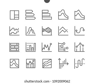 Charts UI Pixel Perfect Well-crafted Vector Thin Line Icons 48x48 Grid for Web Graphics and Apps. Simple Minimal Pictogram Part 3-4