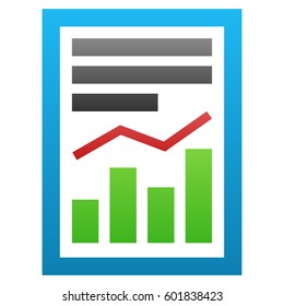 Charts vector icon. Flat symbol with gradient. Pictogram is isolated on a white background. Designed for web and software interfaces.