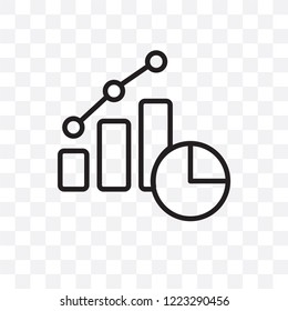 Charts vector linear icon isolated on transparent background, Charts transparency concept can be used for web and mobile